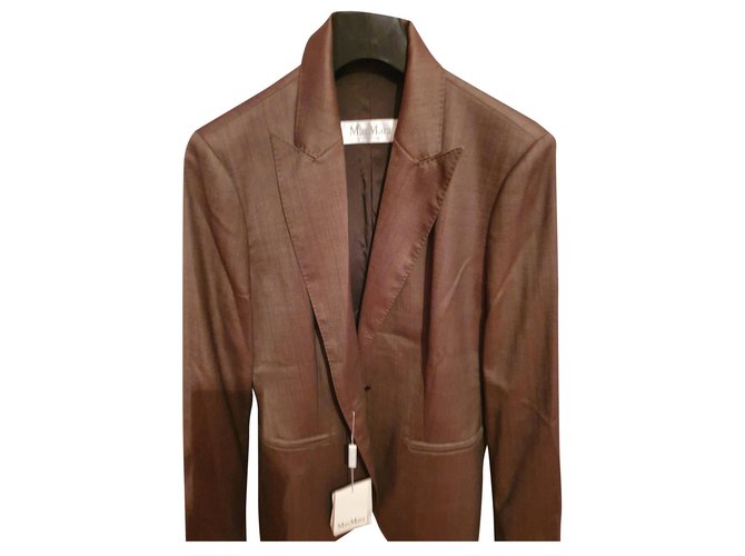 Max mara blazer jacket Light brown Wool  ref.158473