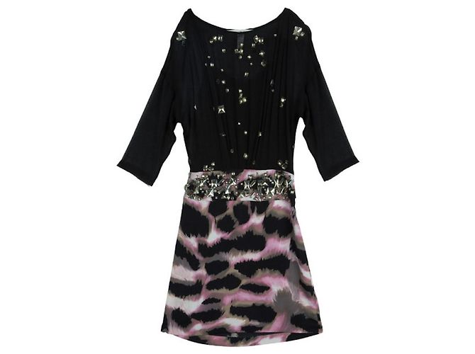 Abito Diane Von Furstenberg Cadman in seta multicolore Nero