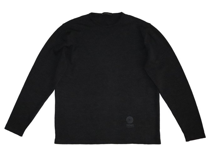 Versace Sweaters Dark grey Wool  ref.158494