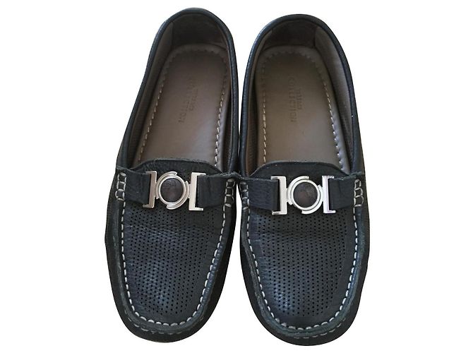 Mocasines Versace de cuero azul marino Azul oscuro