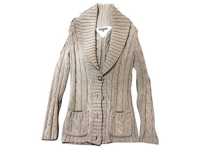 Tommy Hilfiger Lange Strickjacke Beige Hellbraun
