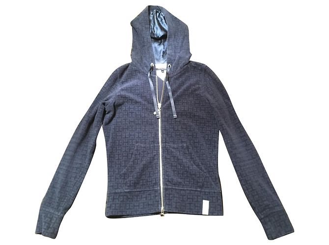 Tommy Hilfiger Sportjacke Blau Baumwolle Marineblau Dunkelblau
