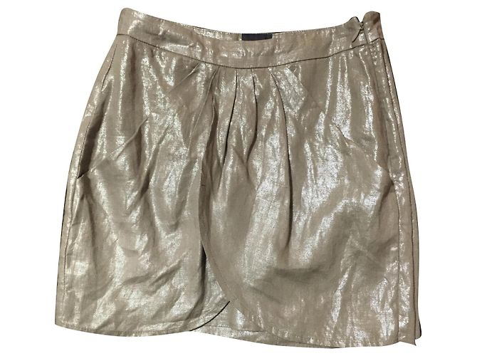 Saia Guess de lã bege e dourada Dourado