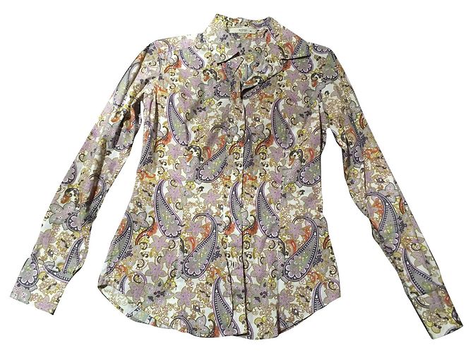Camisa Etro ajustada de algodón beige caqui Multicolor Blanco roto