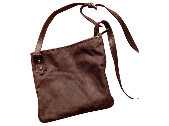 gucci shoulder bag brown canvas Cloth  ref.158608