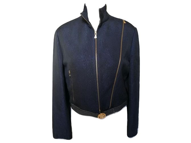Versace Jacket Dark Blue Acrylic