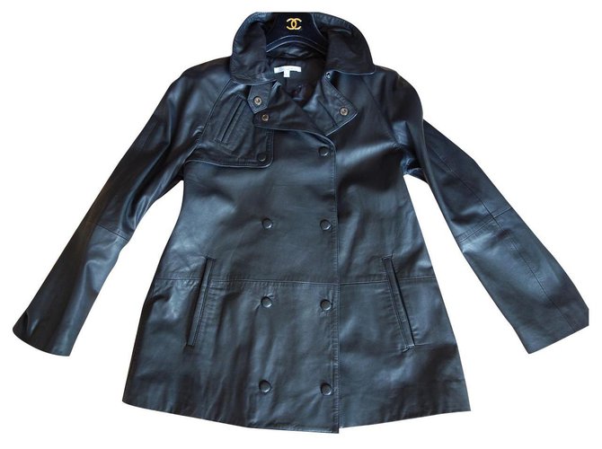 Les Petites leather coat Black  ref.158705