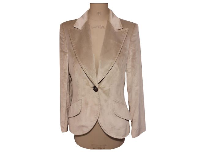 Escada Silk and Cotton Blazer Eggshell