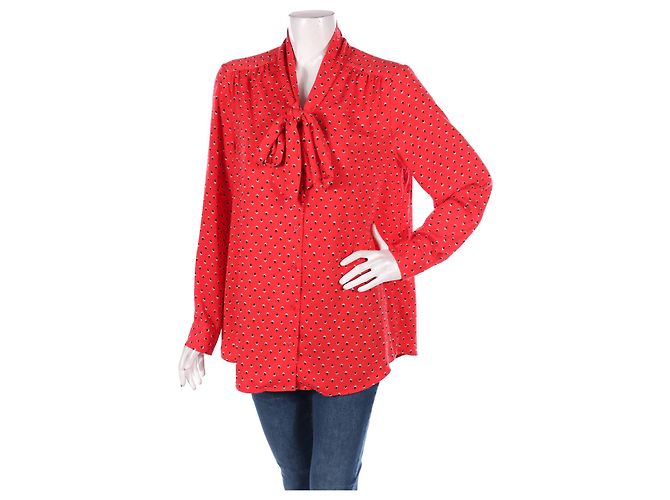 Rachel Zoe Hemd Schwarz Rot