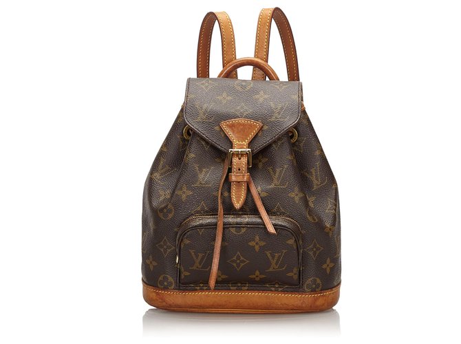 Louis Vuitton Mini Montsouris Backpack Brown Canvas Leather Monogram