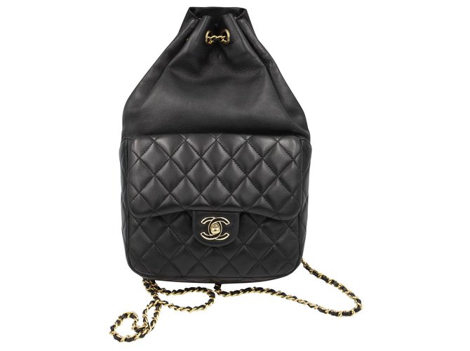 Chanel TIMELESS Black Leather  ref.158931