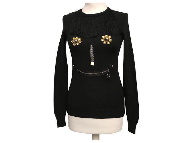 Moschino Cheap And Chic Schwarzer Wollstrickpullover 