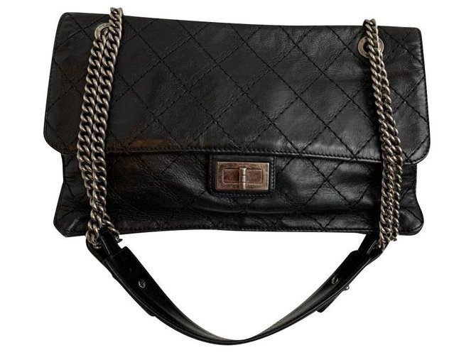 2.55 Chanel Reissue Black Leather  ref.158947