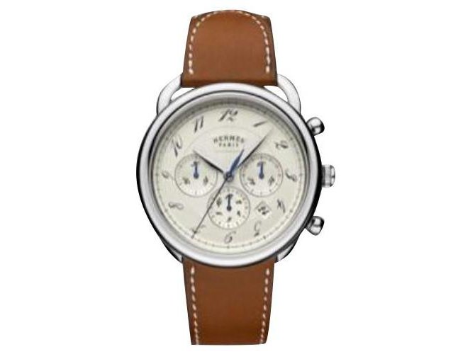 Hermès Automatic watches Chestnut Leather  ref.158953