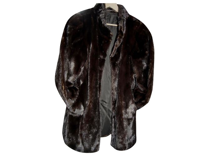 Autre Marque Chaqueta de visón marrón Marrón oscuro