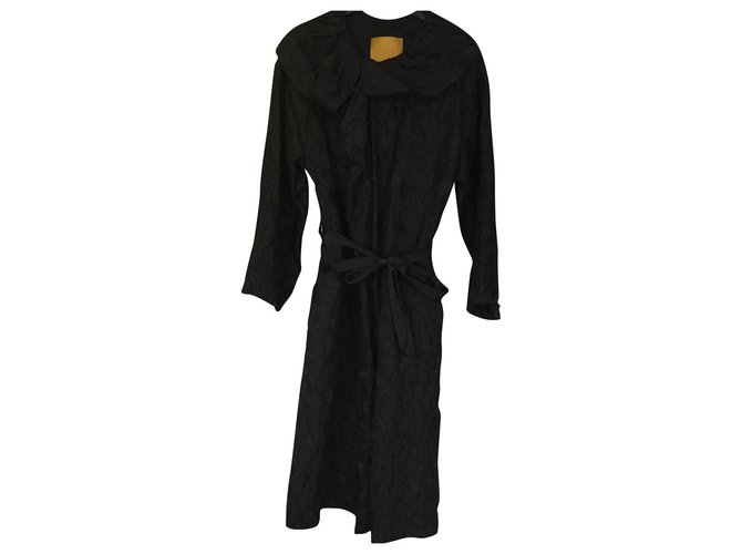 LANVIN coat in wool and silk Black  ref.159064