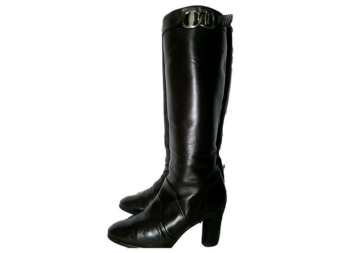 Botas Salvatore Ferragamo de cuero marrón Marrón oscuro