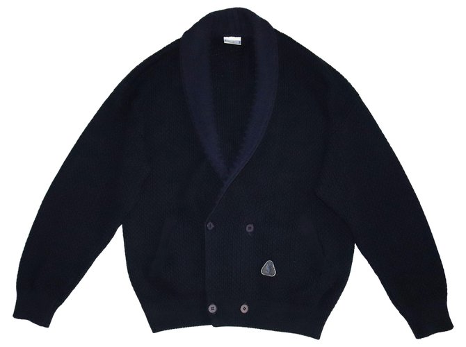 Yves Saint Laurent Sweaters Navy blue Wool Acrylic  ref.159135