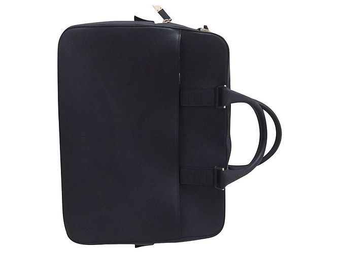 Dior Porte-documents en cuir bleu