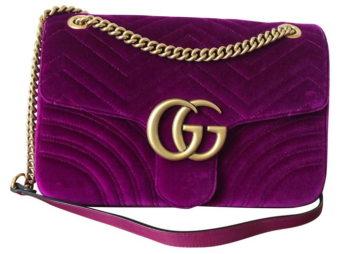 purple velvet gucci bag