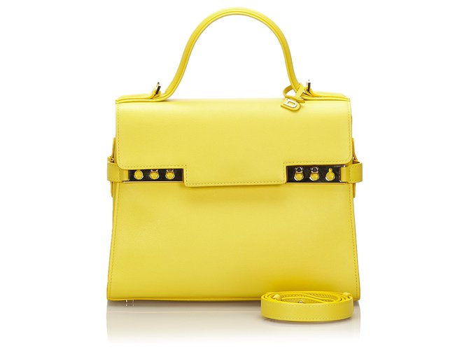 Delvaux Tempete MM - Yellow Handle Bags, Handbags - DVX22241