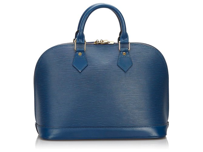 Louis Vuitton Blue Epi Alma PM Azul Couro  ref.159200