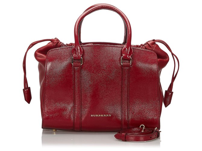 Burberry Red Leather Dinton Satchel Dark red  ref.159217