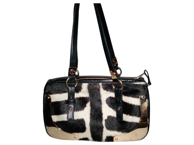 Yves Saint Laurent Bolsa de couro Estampa de zebra Bezerro-como bezerro  ref.159284