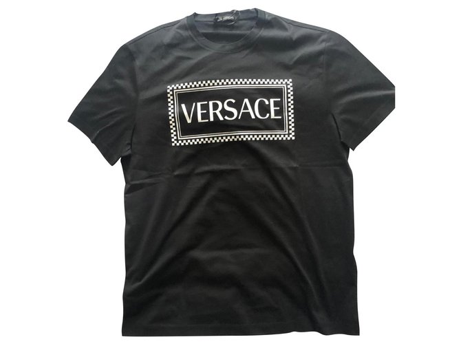 Versace T-Shirt neu Schwarz Baumwolle  ref.159304