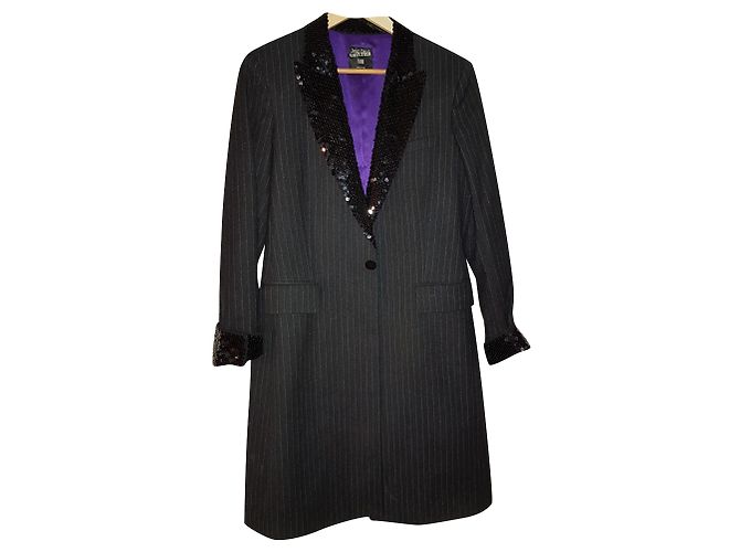 Jean Paul Gaultier Jacke aus schwarzer Wolle