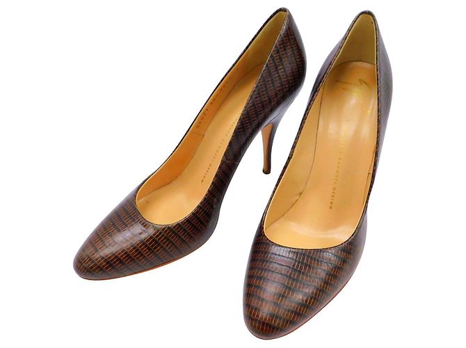 Giuseppe Zanotti snakeskin pumps brown