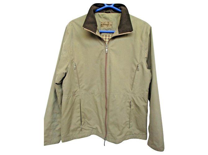 Barbour Giacca in microfibra foderata scozzese Cachi