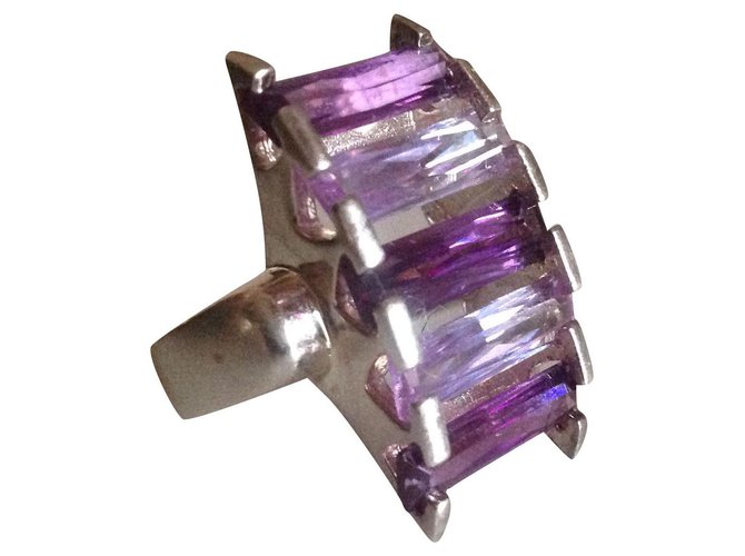 Autre Marque Rings Purple Silver  ref.159359