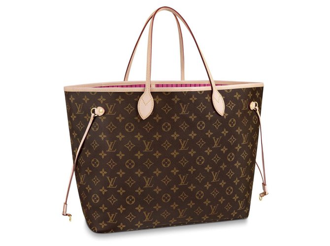 Neverfull Louis Vuitton GM nunca novo Marrom Couro  ref.159365