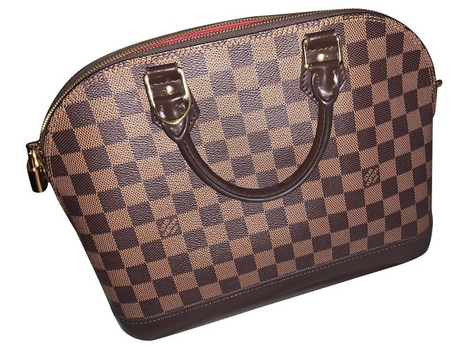 Alma Louis Vuitton Handbags Brown Cloth  ref.159388