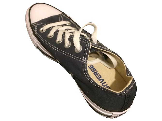 Baskets Converse basses en lin bleu marine Bleu foncé