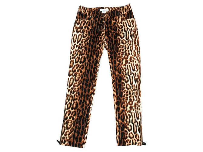 Céline Pants, leggings Leopard print Cotton Elastane  ref.159406