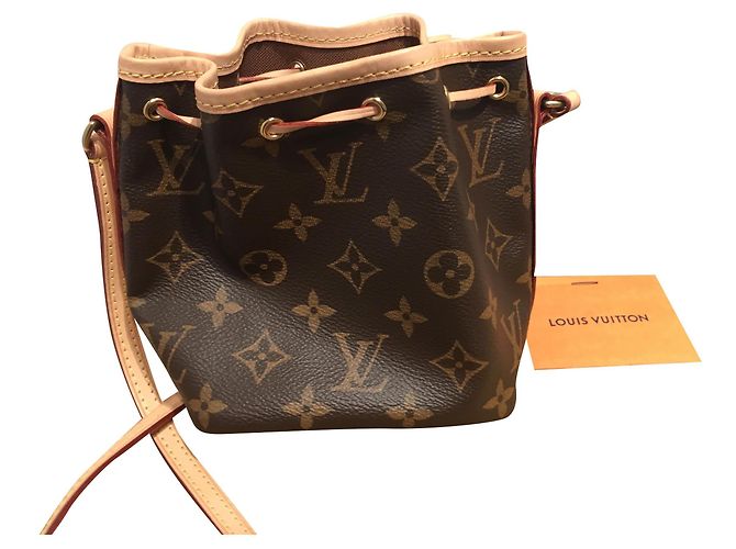 Louis Vuitton Nano Noah Marrone Pelle Tela