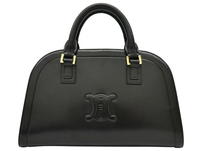 Céline Macadam Mini Boston Bag Black Leather  ref.159531