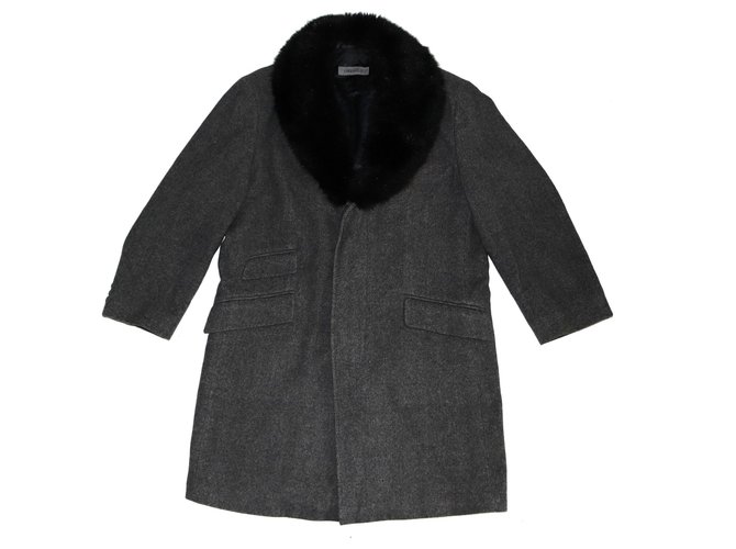 Karl Lagerfeld Men Coats Outerwear Grey Wool Viscose Polyamide  ref.159581