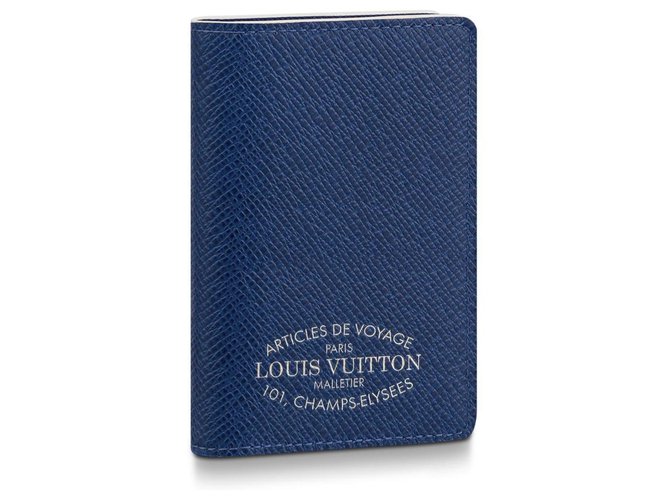 Louis Vuitton pocket organiser new Blue Leather  ref.159593