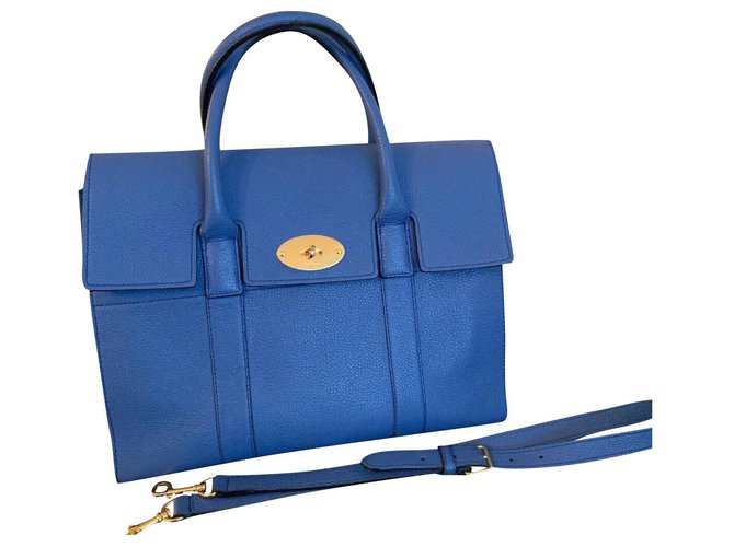 Mulberry Bayswater with Strap Blue Leather  ref.159605