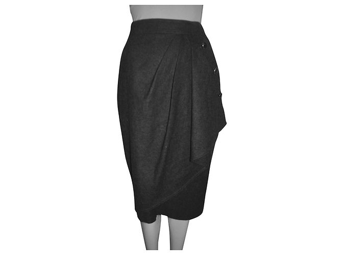 Saia Max Mara de lã e angorá cinza