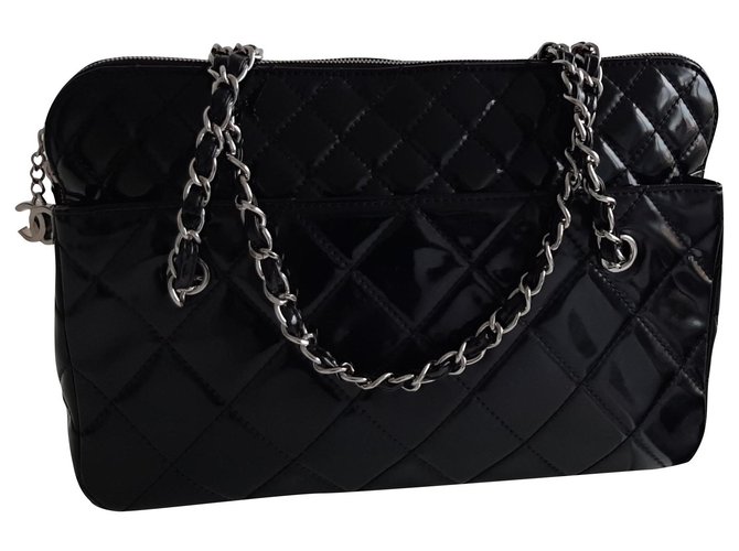 Chanel Jumbo Black Patent leather  ref.159666
