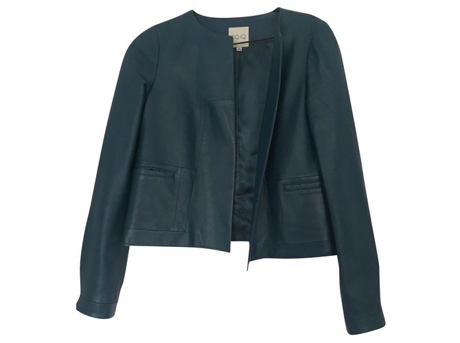 IQ + Berlin Leather jacket Blue Lambskin  ref.159691