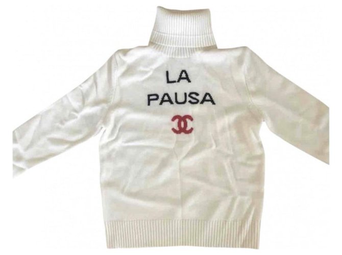 Chanel La Pausa Jumper White Cashmere  ref.159722