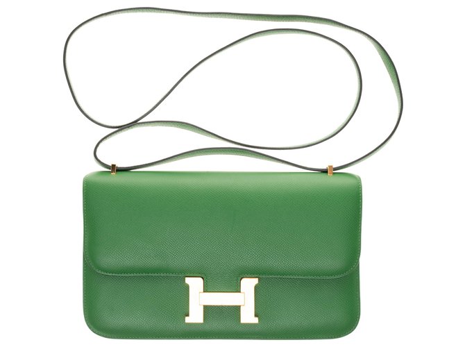 Hermès Constance Elan in green epsom leather, gold plated metal trim, In very good shape !  ref.159727