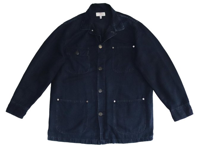 Armani Jeans Blazers Jackets Blue Cotton Linen Denim  ref.159734