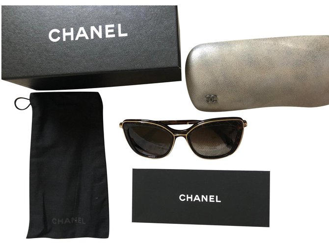 Chanel Gafas de sol Castaño Acrílico  ref.159743