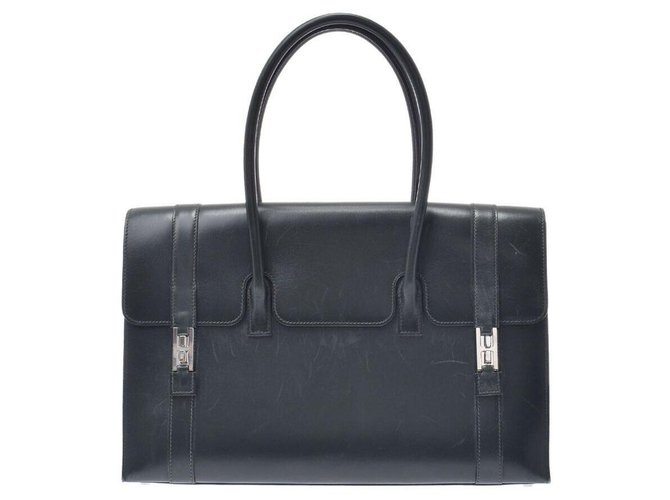 Hermès Vintage Handbag Preto Couro  ref.159756